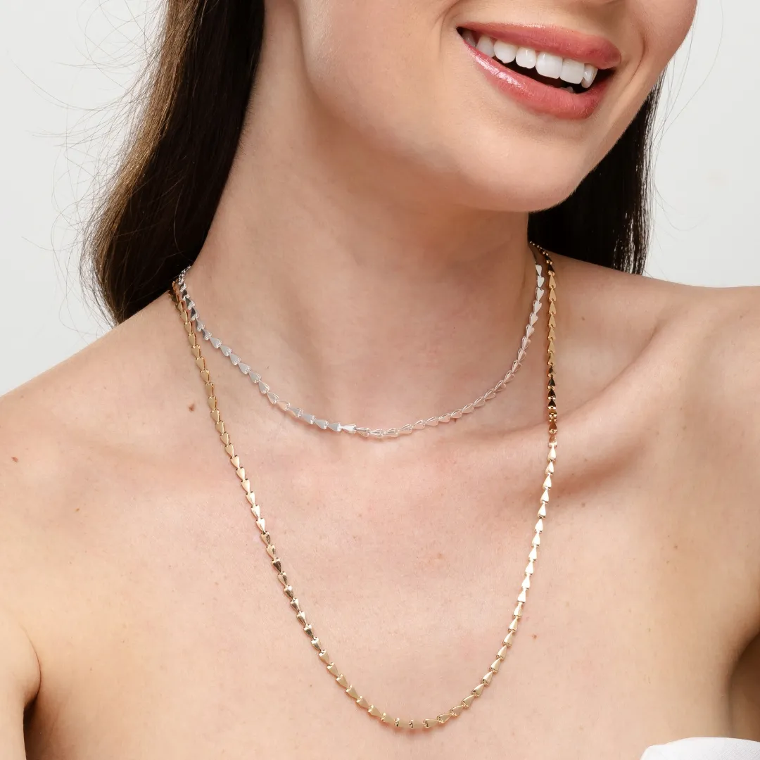 COLAR CHOKER SETINHAS BANHADO A OURO 18K 45CM AJUSTÁVEL